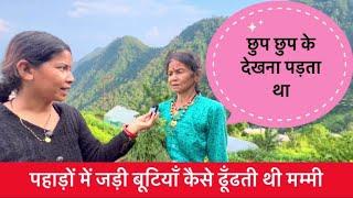 पहाड़ों में जड़ीबूटियाँ ऐसे ढूँढती थी माँ @GeetaKorangaVlogs