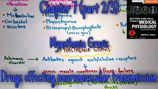 Myasthenia gravis, drugs and NM junction - chapter 7(part 2/3)-Guyton and hall text book physiology.