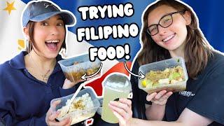 American/Australian bestie REACTS to FILIPINO FOOD for the FIRST TIME!