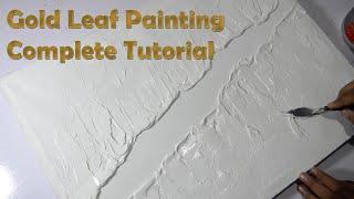 Step-by-Step Guide: Creating Stunning Abstract Textured Painting with Gold Leaf / Home Decor