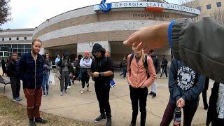 Street Preaching at Georgia State University, December 2019 - Kerrigan Skelly of PinPoint Evangelism