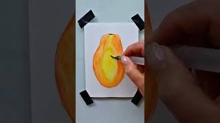 Papaya drawing #painting #howtodraw #watercolortutorial #paint #art