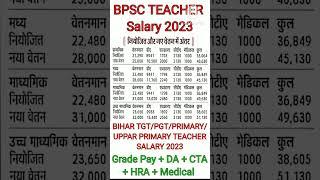 BPSC teacher Salary 2023 | Bihar PRT/TGT/PGT Salary 2023 #bpscteacher #biharteacher #shorts #bpsc