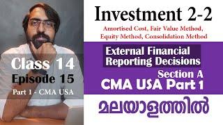 Investment 2/2 | External Financial Reporting Decision | Section A CMA USA Part 1 | Episode 15