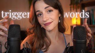 ASMR | Sleepy & Gentle Trigger Words  (super up-close, ear to ear whispers)
