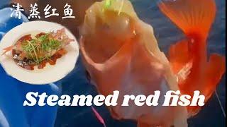 Red fish clean and cook- simple recipe / 清蒸红鱼