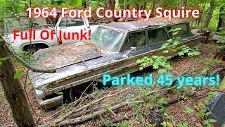 Pulling Out A 1964 Ford Country Squire Station Wagon Sitting For 45 Years!! | Sunk In The Ground!!