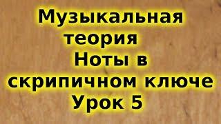 Музыкальная теория для начинающих. Урок 5. Ноты, скрипичный ключ. Trinity. Подготовка к Grade 1.