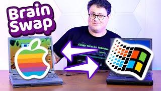 Windows 2000 vs Mac OS 9 LAPTOP BRAIN SWAP!