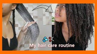 MY HAIR CARE ROUTINE FOR DRY NATURAL HAIR!! (type 4) + Trimming my natural hair️