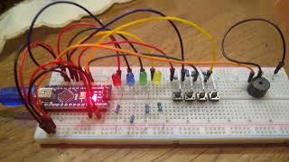 First attempt at Simon game with Arduino nano