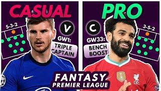 FPL CASUAL VS PRO?! | Expert Tips and Strategy Comparison for Fantasy Premier League 2021/22