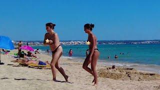 Beach walk | Can Pastilla Beach | Mallorca MAJORCA | Spain 4K