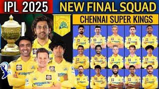 IPL 2025 | Chennai Super Kings New Final Squad | CSK Team 2025 Players List | CSK 2025 Squad