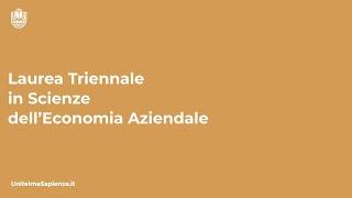 Corso di Laurea Triennale in Scienze dell'Economia Aziendale