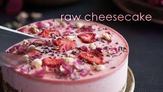 Strawberry Lime Macadamia Cheesecake (Raw + Vegan + Cashew-Free)