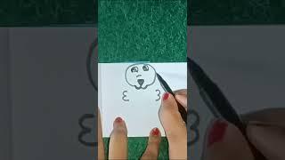 how to draw dog  with 3 #youtube #shorts #trending #video #dog #animals #art @seemavlog105