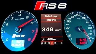 Audi RS6 Acceleration 0-340 Autobahn top speed  Onboard V10 Sound RS6 R C6 A6