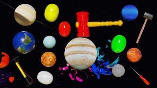 Solar system planet size comparison　 for baby  Funny Planets Count 1 8 Game  Planets Order for kids