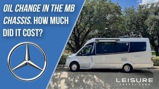 How much was the oil change in my Leisure Travel Vans Unity Sprinter?