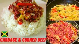 HOW TO MAKE CABBAGE AND CORNED BEEF | JAMAICAN STYLE