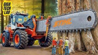 Extreme Dangerous Fastest Big Chainsaw Cutting Tree Machines | Heavy Machinery | Giga Tech Lab