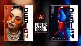 Modern Poster design in Adobe Illustrator I Illustrator Tutorial I Creative Poster design