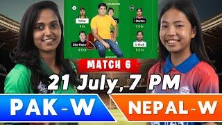 Pakistan women’s vs nepal women’s dream11 team of today match, pk w vs np w dream11 team prediction