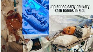 Emergency EARLY DELIVERY | TWIN BIRTH VLOG! | High Risk Multiples | Lauren Stewart