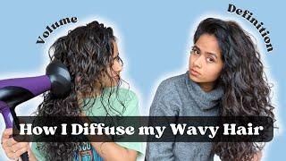 How to diffuse wavy hair without frizz and with volume!