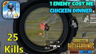 One Enemy Cost Me Chicken Dinner | PUBG Mobile Lite 25 Kills Gameplay