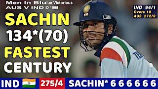 SACHIN TENDULKAR MASSIVE BATTING 134 RUNS | IND VS AUS COCA COLA CUP 1998 | SHOCKING BATTING EVER