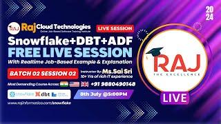 Snowflake+DBT+ADF  Session-2  Batch-2  | Evening | By SaiSri  From Raj Cloud Technologies #snowflake