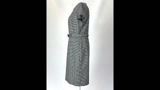 Brooks Brothers, blackwhite houndstooth belted cap slv swool dress, Size US8UK14, $139.00