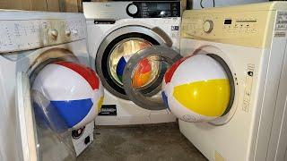 Experiment - Beach Balls Battle by 3 - in a Washing Machine