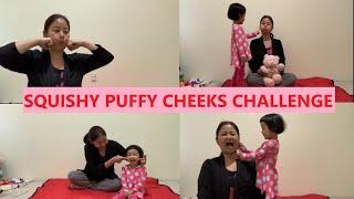 Squishy Puffy Cheeks Challenge | Self | With My Toddler | Funny Bloopers | Requested Video| Canada
