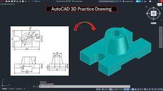 AutoCAD 3D tutorial for beginners / AutoCAD 3D practice drawing / AutoCAD 3D Modeling