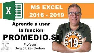 Curso GRATUITO de EXCEL INTERMEDIO | Parte 19 | Aprende a usar la función PROMEDIO.SI