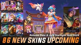 MOBILE LEGENDS ALL UPCOMING SKINS 2024 - RELEASE DATE & JULY STARLIGHT SKIN 2024 | ML LEAKS