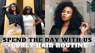 VLOG | SPEND THE DAY WITH US CREATING CONTENT | CURLY HAIR ROUTINE + NASTEHA'S BIRTHDAY | THE YUSUFS