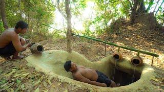 `Building The Most Temple Tunnel Underground Water Slide To Swimming Pools