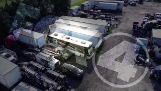 NEW VIDEO: Daytime drone video shows motorhome at center of haz-mat case