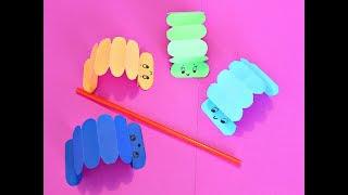 Гусеница из бумаги Подвижная игрушка. Gusano/Oruga de papel Juego para niños. Paper Caterpillar toy