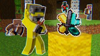 Minecraft Manhunt but Yellow Wool drops OP ITEMS