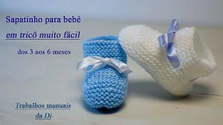 Easy knitting baby shoe from 3 to 6 months