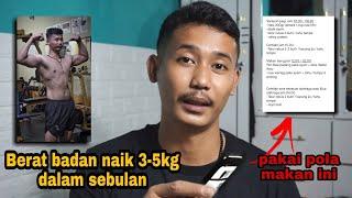 Jadwal & Menu makan BULKING | Menaikan berat badan 3-5kg dalam sebulan