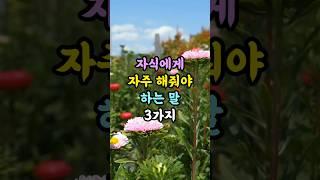 자식에게 자주 해줘야 하는 말 3가지 #명언 #지혜 #좋은글