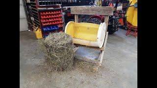 How to make a mini round bale barrel feeder