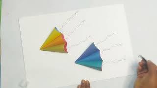 Kite paper crafts || 3D Paper kite Mocha Arts Crafts #trendingvideo #viralvideo #kitepapercraft