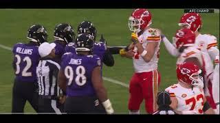 REFS HELP CHIEFS?: Travis Kelce LAUGHS after Drawing Personal Foul on Ravens Kyle Van Noy